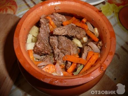 Рецепт Говядина с картошкой в горшочке фото