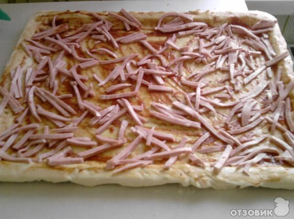 Рецепт Пицца с колбасой и шампиньонами фото