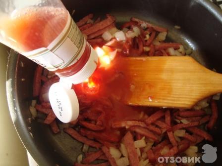 Рецепт Картофель с фасолью и колбасой по-болгарски фото