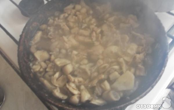 Рецепт Картошка, тушеная с грибами и луком фото