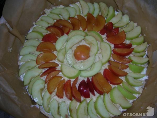 Рецепт Нежный творожно-яблочный пирог фото
