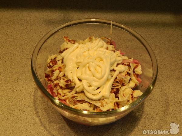 Рецепт салата с маринованным луком фото
