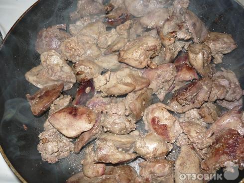 Куриная печень в сметане фото