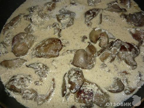 Куриная печень в сметане фото