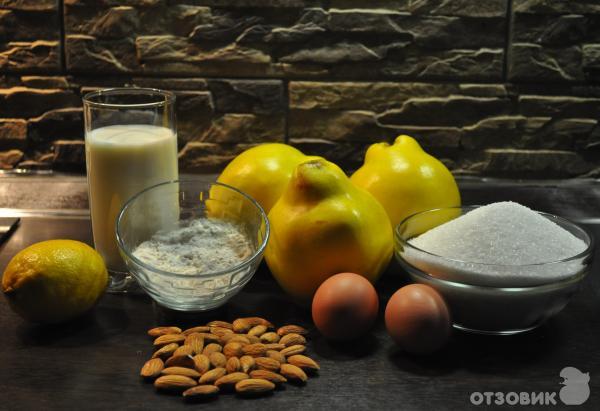 Ингредиенты для желе из айвы с лимонно-миндальным кремом
