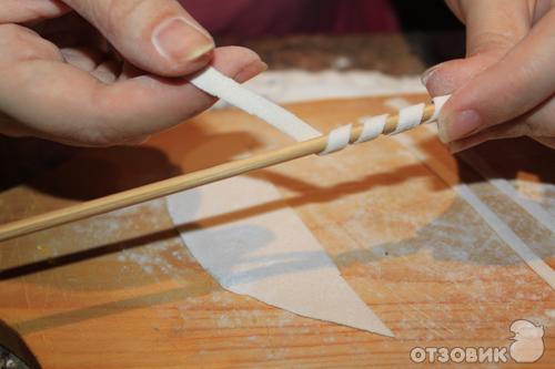процесс приготовления спиралек из мастики