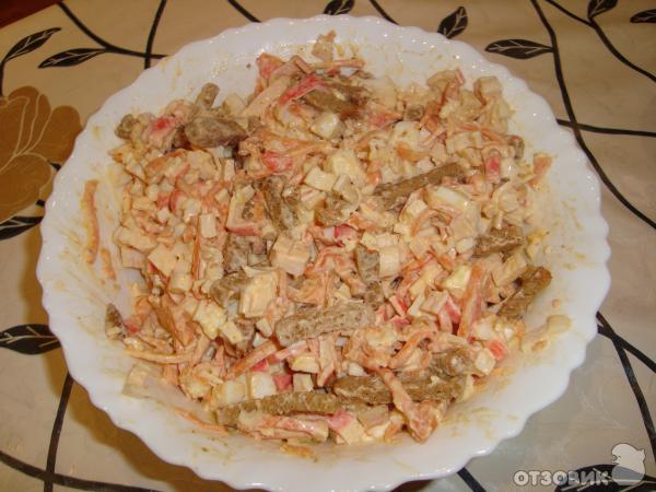 рецепт салат с корейской морковкой и крабовым мясом фото