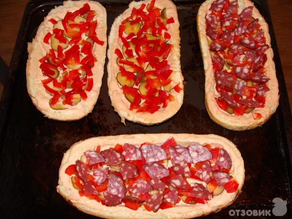 Рецепт пиццы Пицца из батона фото