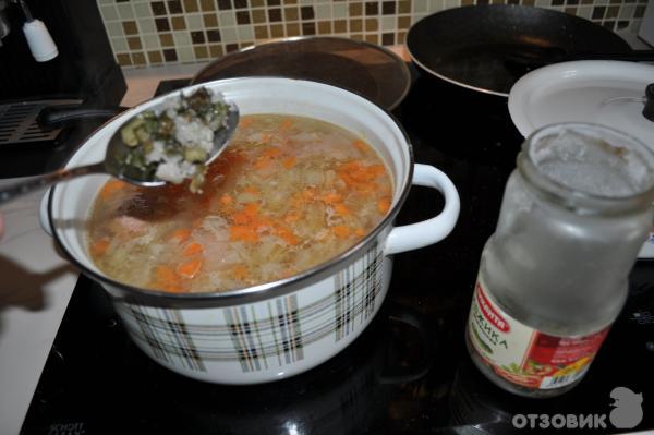 Рецепт супа щавелевого зимнего (с консервированным щавелём) фото