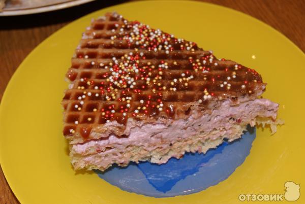 Рецепт вафельного торта Лентяй фото