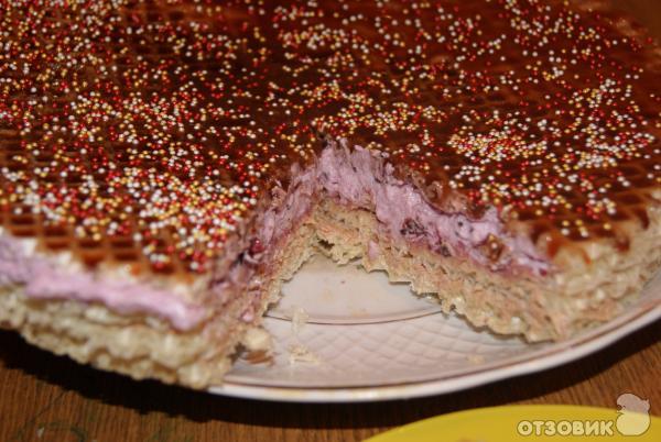 Рецепт вафельного торта Лентяй фото