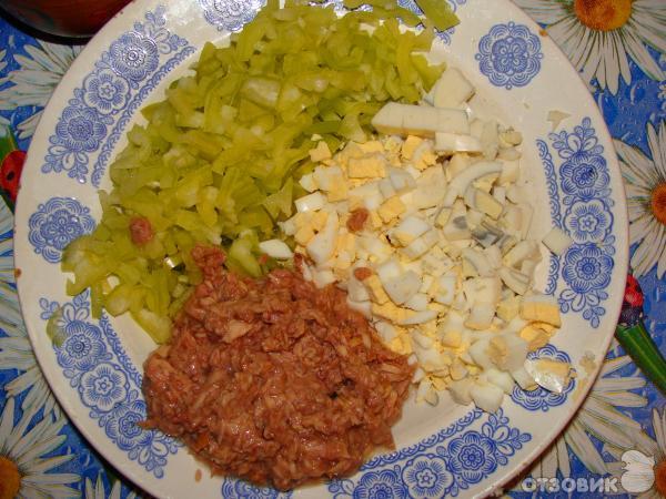 Рецепт салата Рыбный салат с тунцом и перцем фото