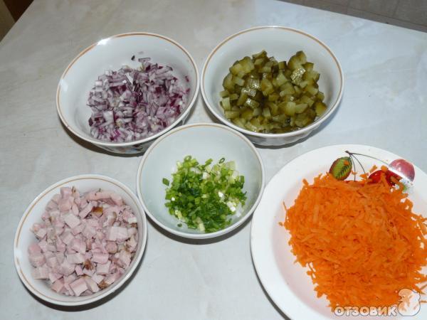 Рецепт Салат с ветчиной и соленым огурцом фото