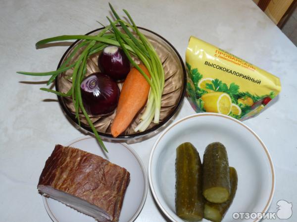 Рецепт Салат с ветчиной и соленым огурцом фото