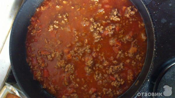 Рецепт Спагетти с мясом в томатном соусе фото