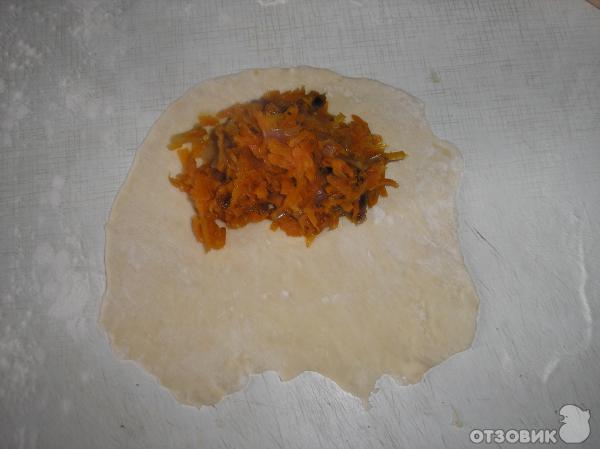 Рецепт Кокроки из пресного теста с морковью фото