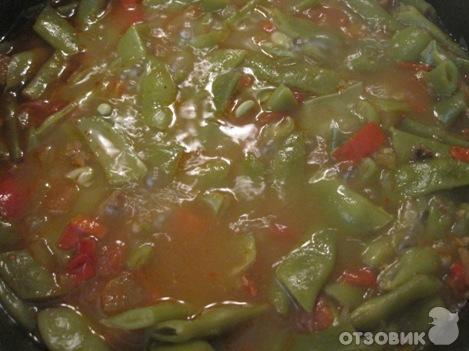Рецепт Стручковая фасоль тушеная с мясом и томатом фото
