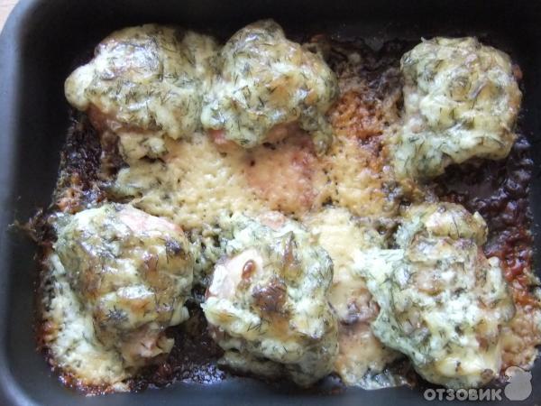 Рецепт куриные бедрышки, запеченные с сыром фото