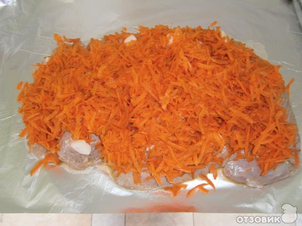 Рецепт Маринованая телятина с морковью запеченная в духовке фото
