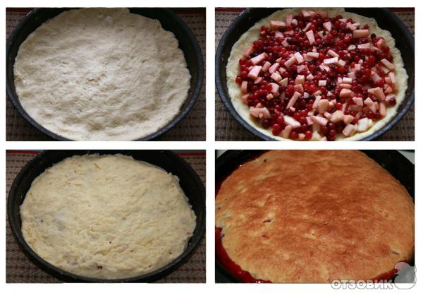 Рецепт Пирог творожный с яблоками и ягодой фото