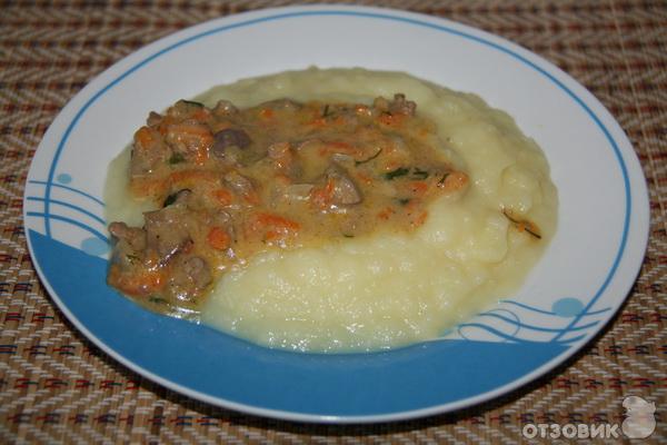 Рецепт Куриная печень в сметане фото