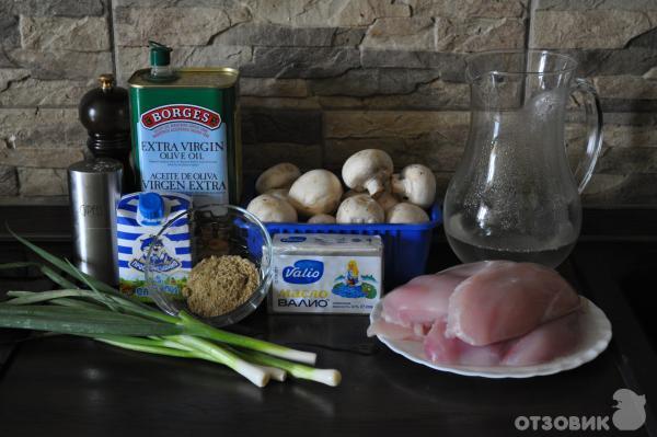 Ингредиенты для курицы в сливочно-грибном соусе 
