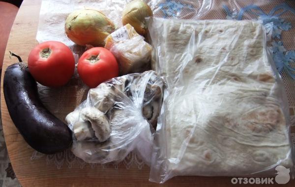 Рецепт пирог с грибами и овощами из лаваша фото