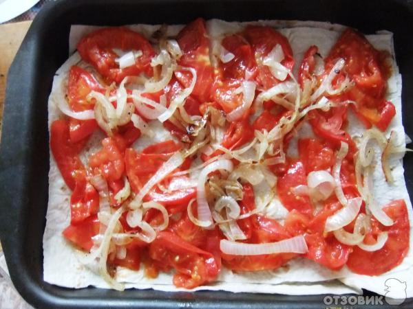 Рецепт пирог с грибами и овощами из лаваша фото