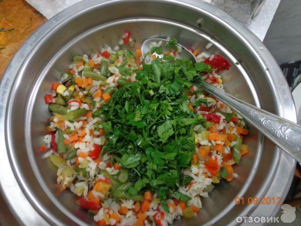 Рецепт Кальмары, фаршированные овощами и морепродуктами фото