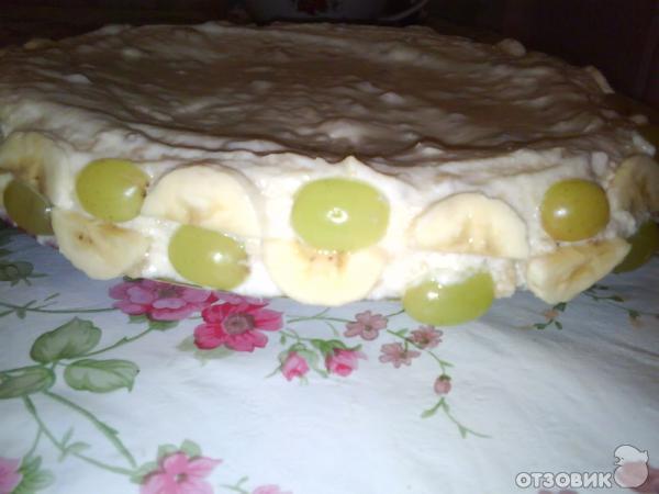Бисквитный торт с банановым кремом