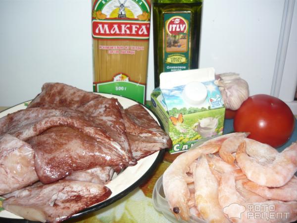 Рецепт Паста с морепродуктами фото