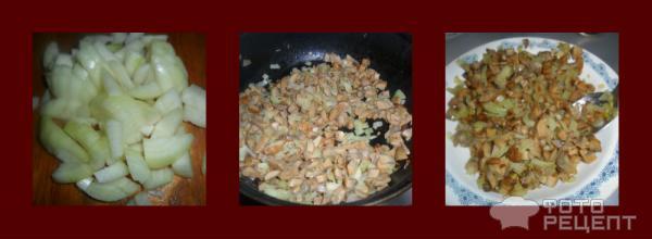 Рецепт Открытый пирог с картофелем, фаршем и грибами фото