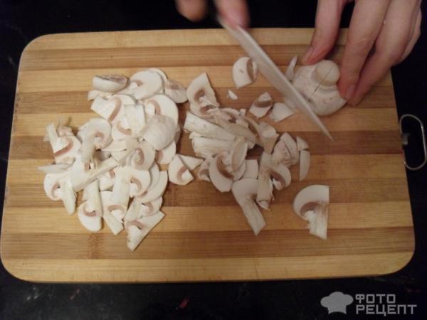 Рецепт: Блинные мешочки - с курицей и грибами