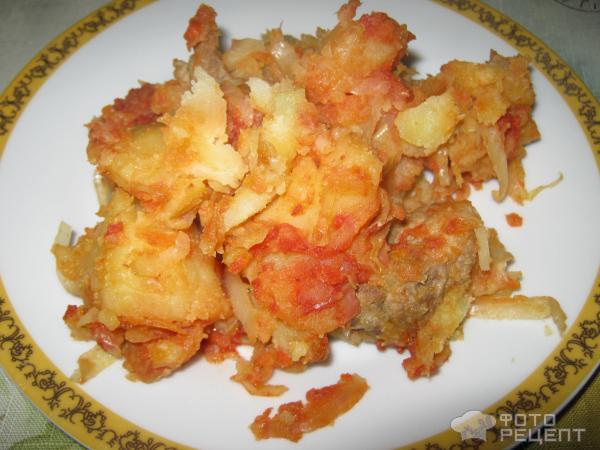 Рецепт картофеля с мясом и капустой фото