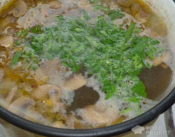 Рецепт Суп грибной с шампиньонами фото