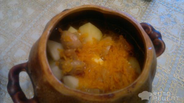 Рецепт Картофель с мясом в горшочках фото