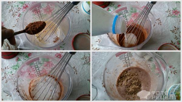 Рецепт Шоколадные оладьи с грецкими орехами фото