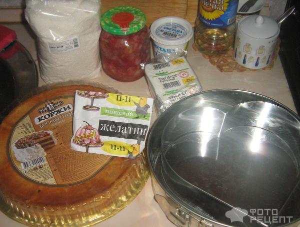 Рецепт Творожно-ягодный торт Валентинка фото