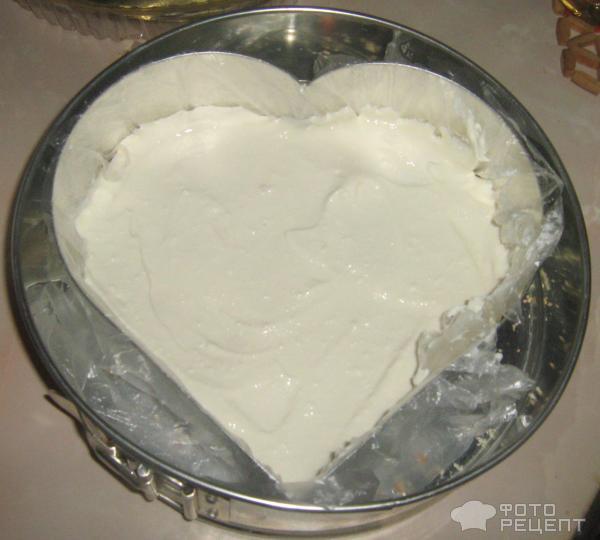 Рецепт Творожно-ягодный торт Валентинка фото