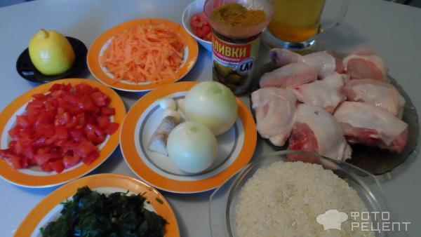 Рецепт Курица с рисом и овощами фото