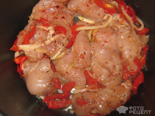 Рецепт Тушеные овощи с курицей в мультиварке по домашнему