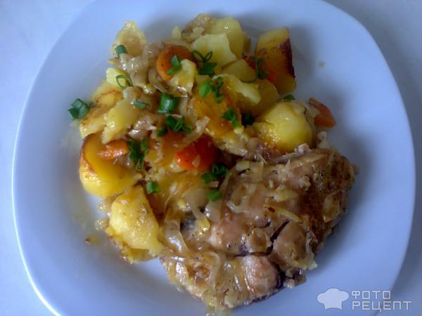 Рецепт: Толстолобик запеченный с луком и картофелем | в духовке