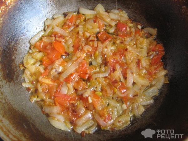 Рецепт Свиная отбивная с овощами, майонезом и сыром фото