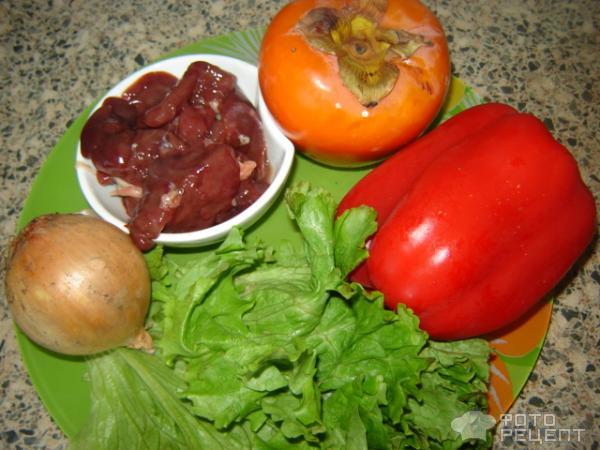 Рецепт Теплый салат с куриной печенью фото