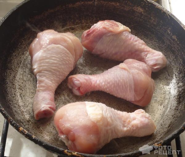 Рецепт Тушеная курица с горошком фото