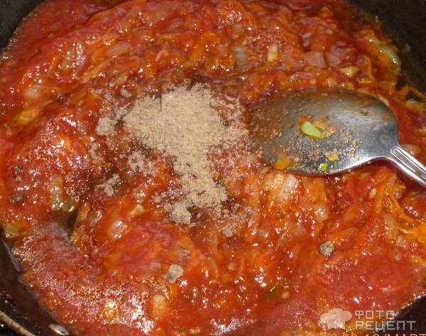 Рецепт Макароны под томатно-овощным соусом фото