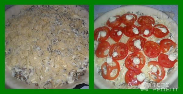 Рецепт Пицца с грибами и яйцами на слоеном тесте фото