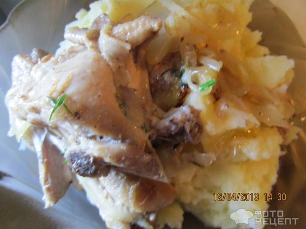 Рецепт: жареная курица с пюре фото