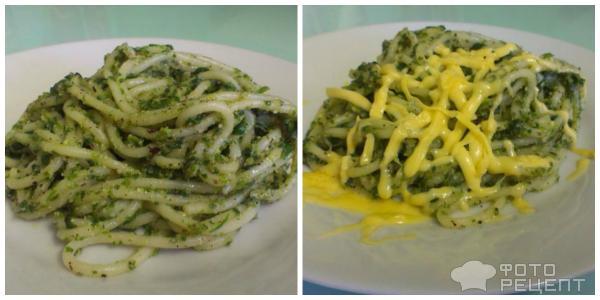 Рецепт Спагетти с орехами и шпинатом фото