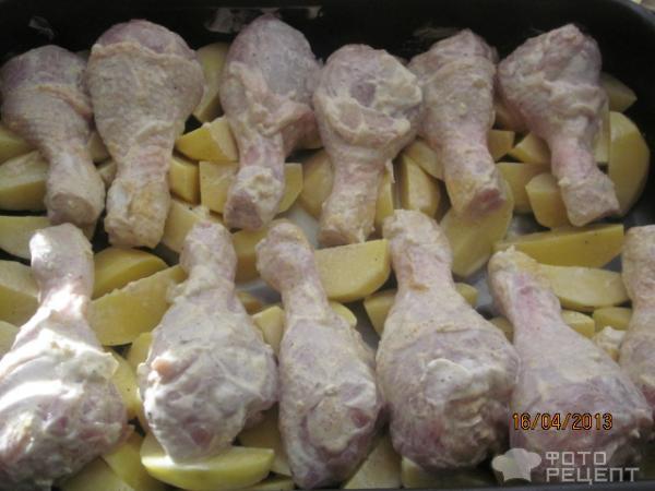 Рецепт Куриные ножки запеченные с картошкой фото